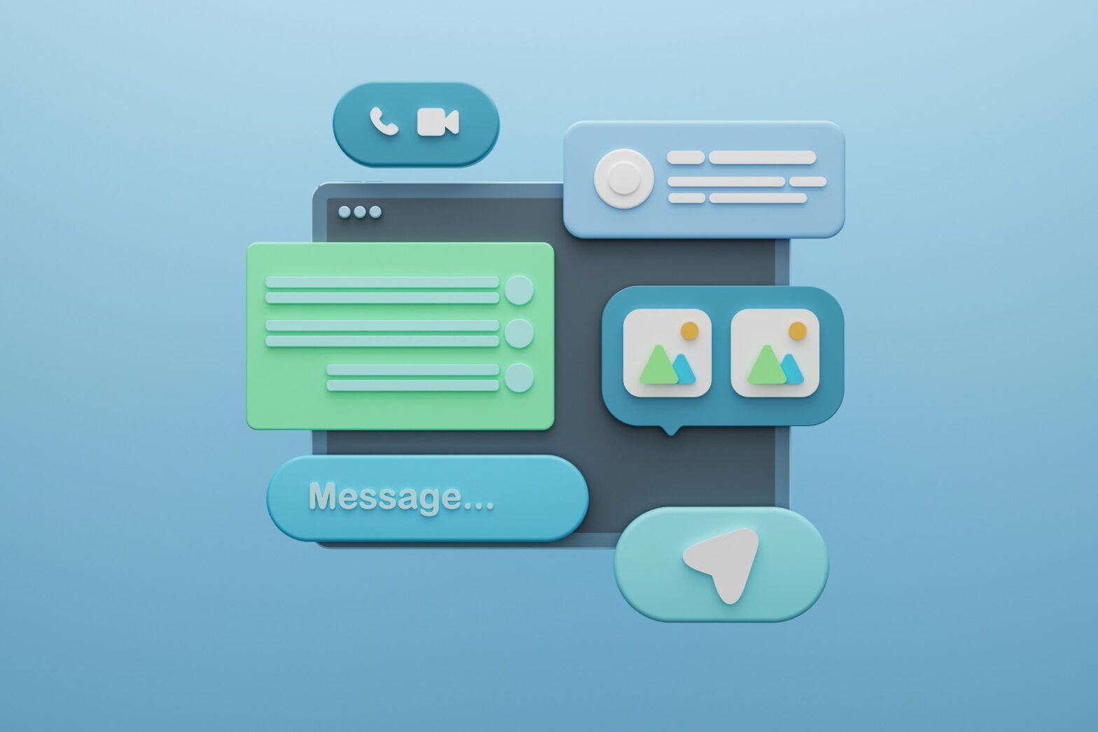 Blue background with bunch of logos