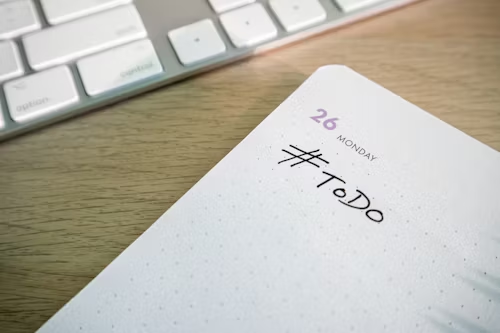 A note with a To Do written