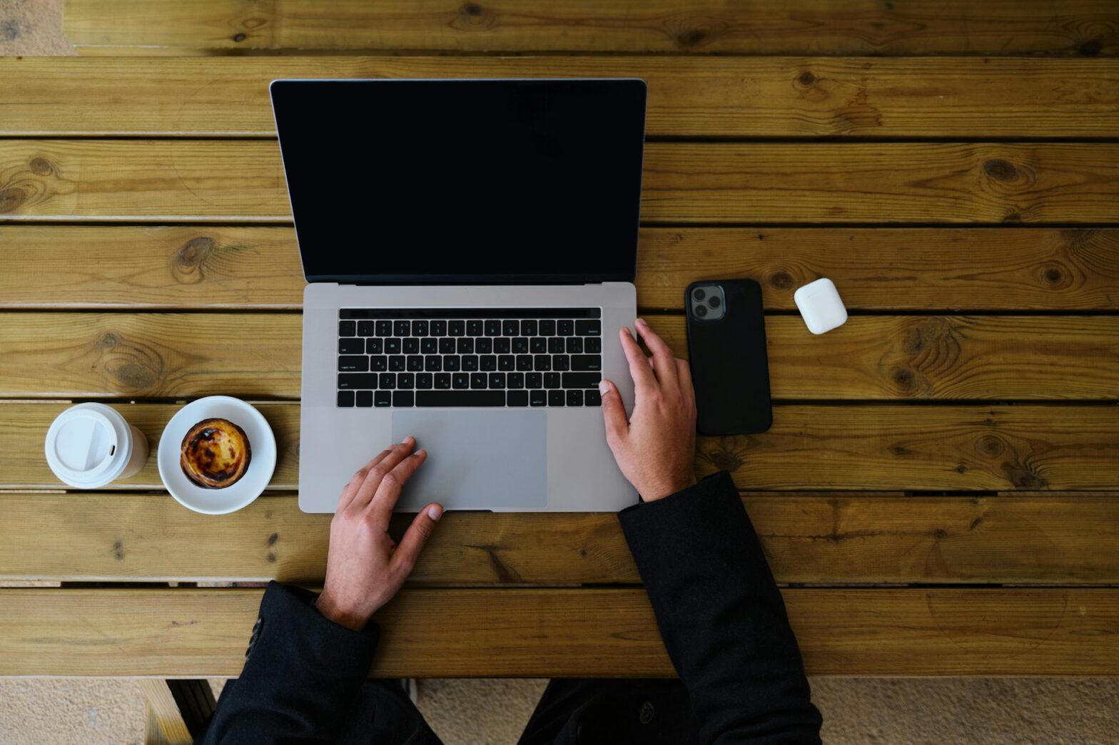 A person using a laptop